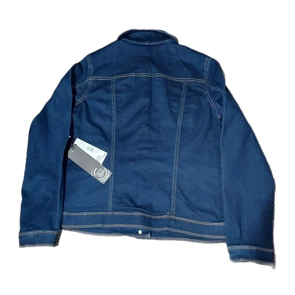 Denim Dark Blue Jean Jacket 1822 Heritage Button-Front Long Sleeve Cotton Size M - Picture 2 of 11